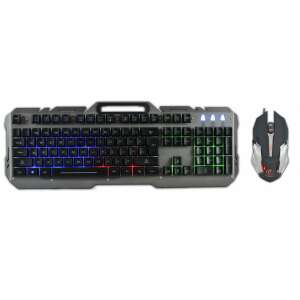 Rebeltec INTERCEPTOR kabelgebundenes Gaming-Tastatur- und Maus-Set, US-Layout, mehrfarbige Hintergrundbeleuchtung - Rebeltec