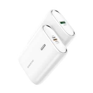 Borofone BJ21 10000mAh power bank USB és Type-C PD 20W QC 3.0 18W gyors töltéssel, fehér - Borofone