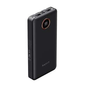 Havit PB74 10000mAh power bank, fekete, ferde nézet - Havit