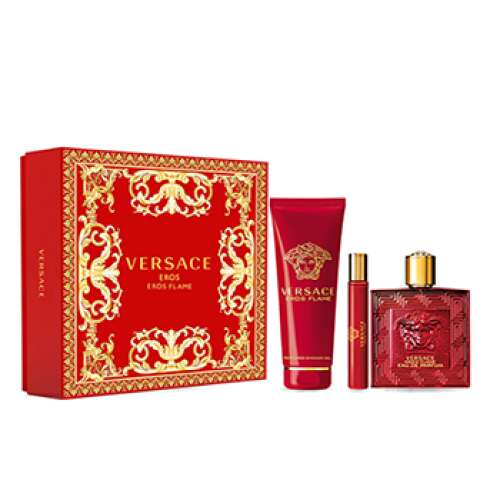 Versace - Eros Flame szett IV. 100 ml eau de parfum + 10 ml eau de parfum + 150 ml tusfürdő