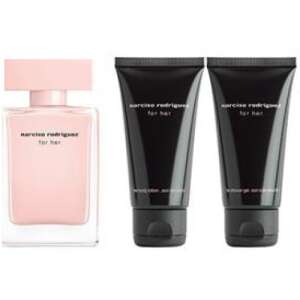 Narciso Rodriguez For Her - Eau de Parfum Szett - 50ml EDP + 50ml Testápoló + 50ml Tusfürdő