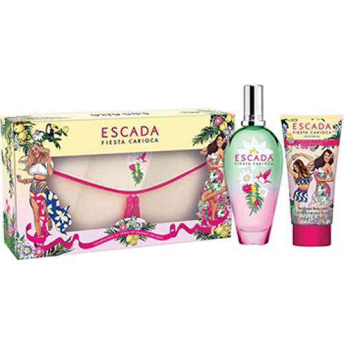 Escada Fiesta Carioca ajándék szett, 50ml eau de toilette, 50ml testápoló, és egy táska - Női parfüm szett