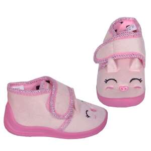 Rosa Hasen-Hausschuhe für Kinder mit Klettverschluss, Marke Happy Bee - Schuhe für Kinder