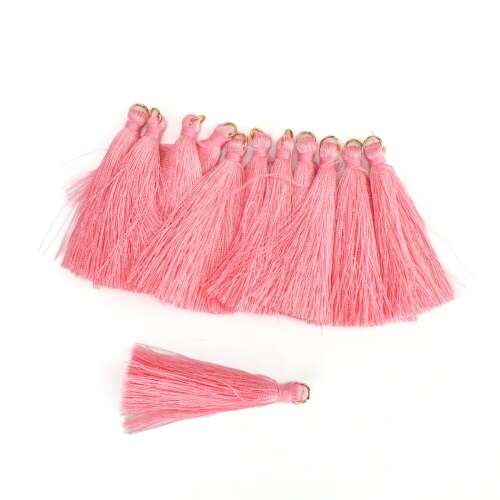 12 darabos sötét rózsaszín bojtok, 6cm, kézműveskedéshez, ékszerkészítéshez, lakberendezéshez