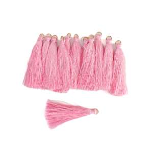 Rózsaszín bojtok, 12 db-os csomag, 6cm, kézműveskedéshez, ékszerkészítéshez, otthoni dekorációhoz - Függönyelkötő