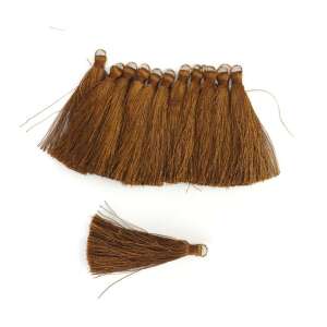 12 darabos barna bojtocsomag, 6cm hosszú, tökéletes DIY projektekhez, kézműveskedéshez és dekorációhoz - Függönyelkötő