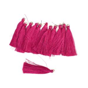 12 darabos magenta színű bojtocsomag, 6cm hosszú, kézműveskedéshez és DIY projektekhez - Függönyelkötő