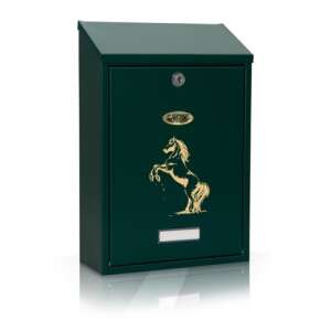 Bau stainless steel mailbox with horse design, green - Nonbrand Mailbox