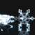 LED snowflake light curtain, 224 cold white LEDs, 3 x 0.75 meters, IP44 waterproof
