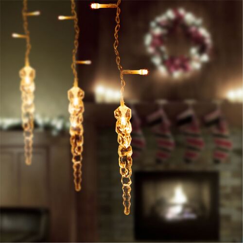 Warm white LED icicle lights for Christmas decoration
