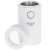 Adler AD4446WG coffee grinder, white, open, showing stainless steel blades and transparent lid