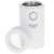 Adler AD4446WG coffee grinder, white, open, showing stainless steel blades and transparent lid