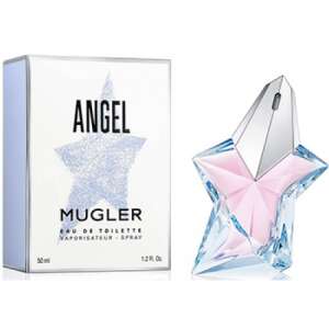 Thierry Mugler Angel Eau de Toilette 50ml, perfumy damskie, butelka w kształcie gwiazdy, różowa i niebieska - Perfumy dla kobiet