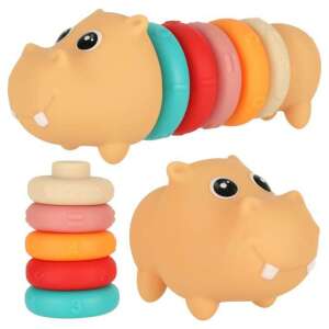 Ikonka Hippo Sensory Blocks Educational Soft Stacking Puzzle Toy - Creative Toy