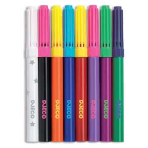Djeco Markere Magice, set de 10 markere colorate cu un stilou magic alb - Pixuri