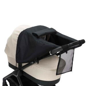 Fillikid Deluxe fekete babakocsi napellenző hálós ablakkal - Babakocsi napernyő
