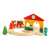 Djeco Minitrain wooden toy train set with station, track, and characters