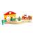 Djeco Minitrain wooden toy train set with station, track, and characters