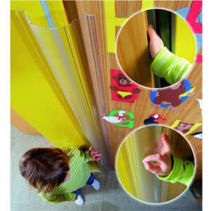 Clippasafe ajtóujjvédő, átlátszó, 120 cm, megvédi a gyermekek ujjait a becsípődéstől az ajtóban, a zsanér oldalára szerelve - Clippasafe