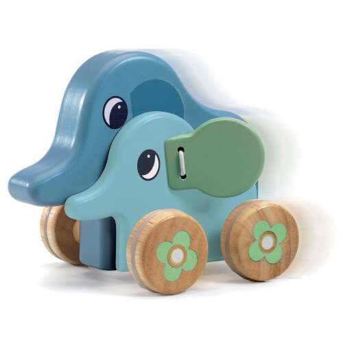 Djeco Formaberakó, formaillesztő - Állati pofis - Tourniki wooden toy elephant pull toy