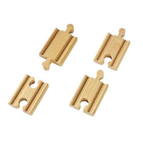 Brio World Mini Rovné Koľajnice 33333, 4 balenie drevených železničných tratí