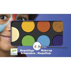 Djeco arcfesték paletta, 6 szín, természet téma, ecsettel és szivaccsal - Arcfesték