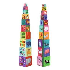 Djeco Toronyépítő kocka - Természet és állatok - 10 nature &amp; animal blocks 83173881 Fejlesztő játékok bölcsiseknek