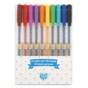 Lovely Paper 10 classic gel pens in a clear plastic box - Pen & Pencil