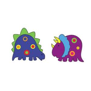 Marko Falidekor habszivacs Dinosaurier-Wandaufkleber SRP-011, mit einem blauen Dinosaurier und einem lila Triceratops - Wandsticker für Kinder