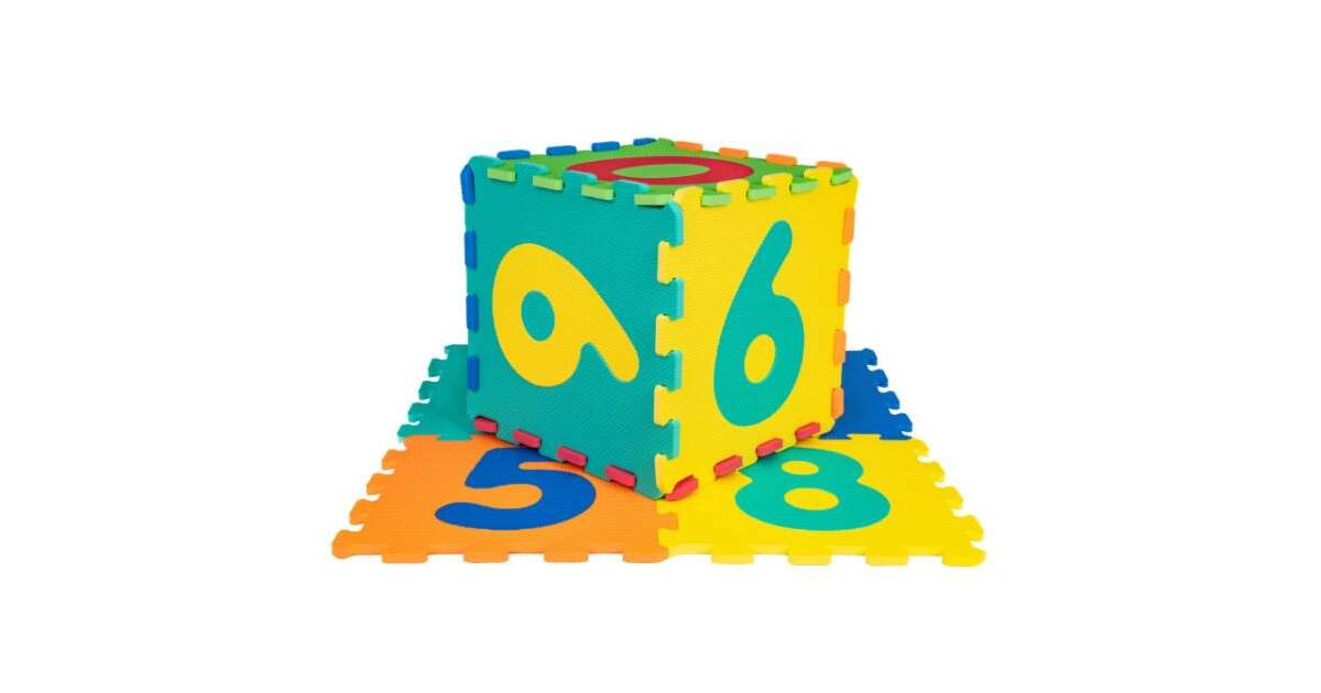 Colorful 10-Piece Foam Play Mat with Numbers 32 x 32 x 1 cm | Pepita.com
