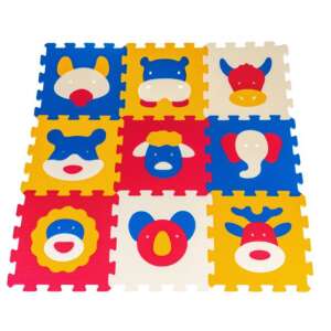 Színes habszivacs szőnyeg állatmintával 32 cm x 32 cm x 1 cm kockákkal 83201481 Szivacs puzzle