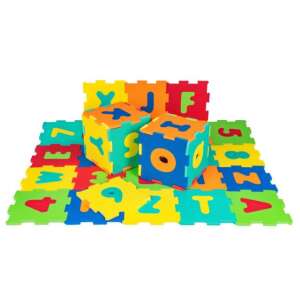 Colorful alphabet and number foam puzzle play mat for babies and toddlers, 36 pieces - Foam Puzzle