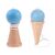 Ice cream shaped skill ball game, blue and natural wood