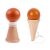 Ice cream shaped skill ball game, orange and natural wood