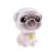 Csipogo rubber puppy toy, white pug with yellow bell