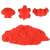 Ikonka Kinetic Sand 1kg - Red, with sea animal molds