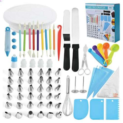 Cake decorating set, 66 pieces, cake decorating tools, cake decorating supplies, cake decorating kit, cake decorating equipment, cake decorating tips, cake decorating tools set, cake decorating supplies set, cake decorating kit set