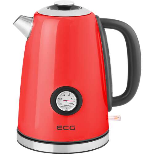 Електрическа кана ECG RK 1700 Magnifica Corsa, червена, от неръждаема стомана, 1,7 л