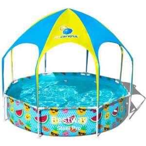 Bestway Steel Pro Splash in Shade fémvázas medence napernyővel, 244x51cm, gyerekeknek és a családnak - Bestway