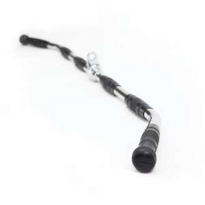 HMS Széles lehúzórúd 118 cm, krómozott acél, 6 markolat, gumírozott, lehúzó géphez, edzőtermi felszerelés - HMS