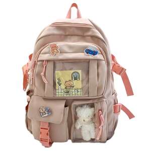 Elegantná školská taška Dollcini 15,6" batoh na notebook Štýlová taška na voľný čas Cestovná taška Business College School School 423144 ružová