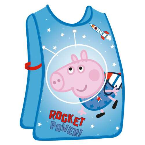 Peppa Pig Rocket Power kids painting smock, blue with stars and rocket design