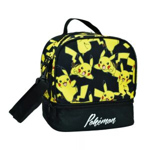 Pokémon Pikachu Thermo Lunchtasche, schwarze isolierte Lunchbox - Lunchtaschen