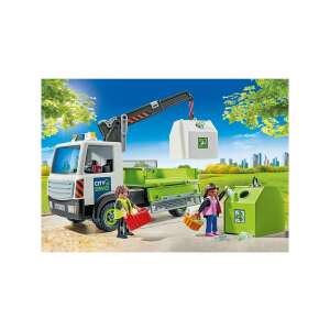 Playmobil Camion de reciclare a sticlei cu macara, City Action, 71431 - Jocuri creative și de construcție