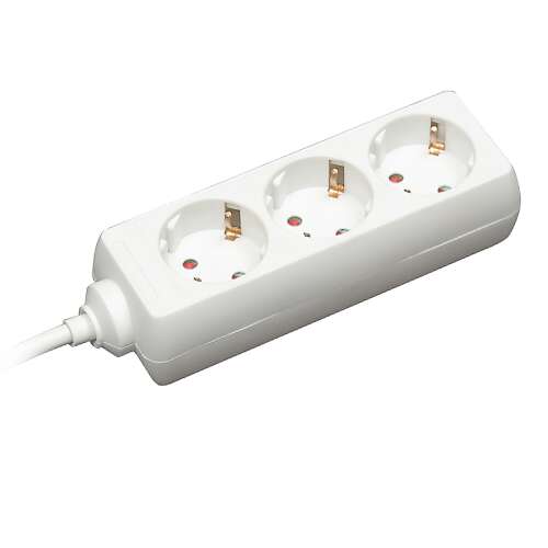Commel 0806 3-fach Steckdosenleiste weiß mit Kindersicherung, 5 Meter Kabel