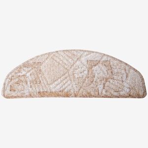 Bézs lépcsőszőnyeg kocka mintával, 65x24 cm - Lépcsőszőnyeg
