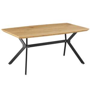 Étkezőasztal, tölgy/fekete, 160x90 cm, MEDITER 83330568 