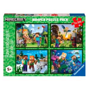 Ravensburger Minecraft Bumper Puzzle Pack, 4 x 100 darabos kirakós játék - Ravensburger