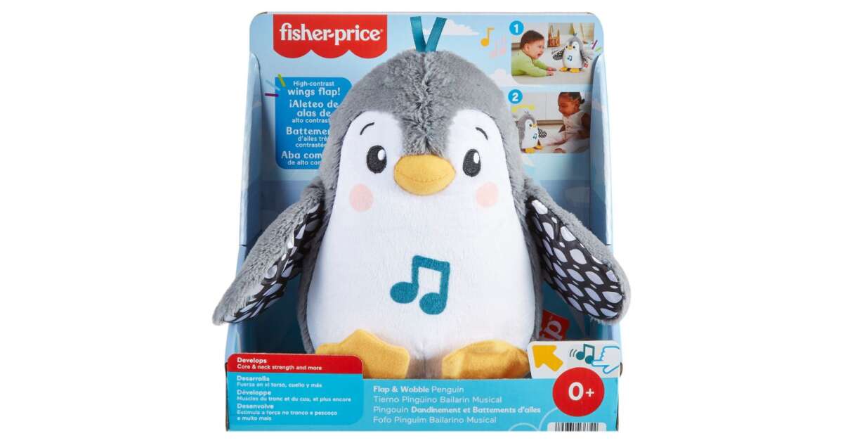 Fisher-Price Egyensúlyozó pingvin plüssfigura - 24 cm | Pepita.hu