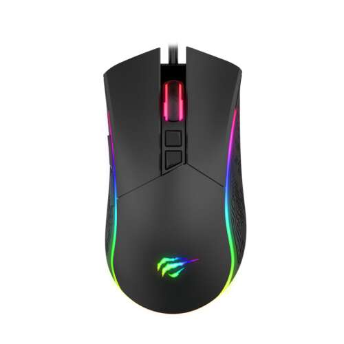 Havit MS1001 USB Gaming Egér, Fekete, 4800 DPI, 7 Gomb, RGB Háttérvilágítás - Havit
